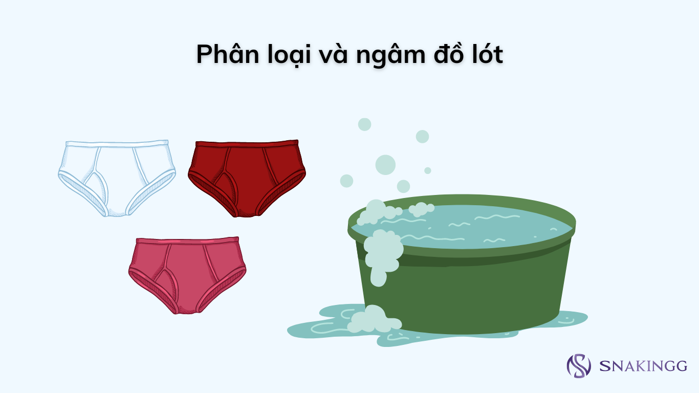 Phân loại và ngâm đồ lót